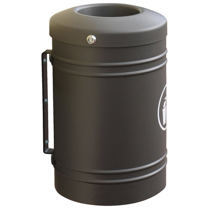 ESTEREL outdoor waste collector, capacity 40 l for wall mounting, grey.