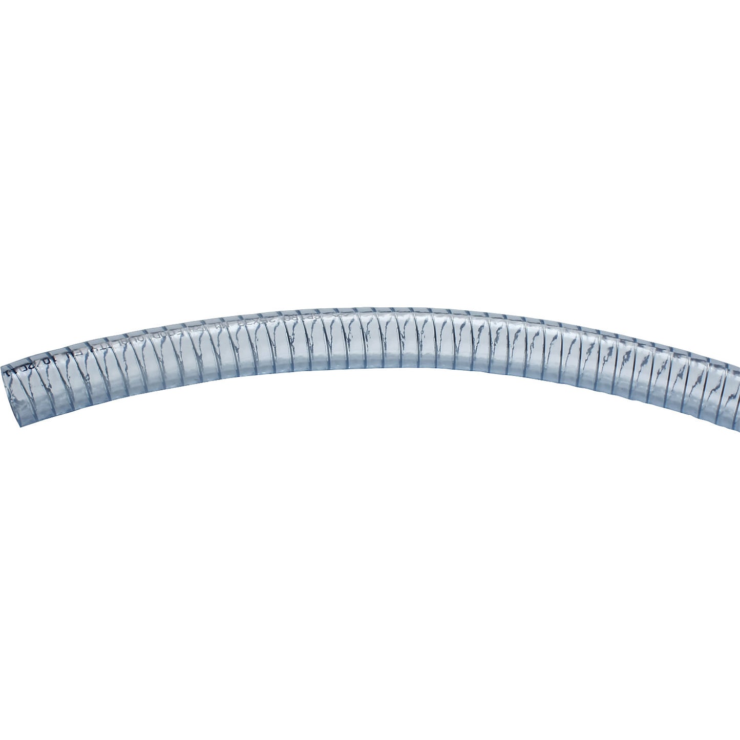 PVC hose, clear with steel spiral, 5 bar, per metre, 1 1/2'', internal Ø 38 mm.