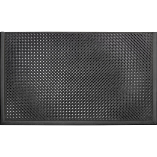 Diamond Flex™ anti-fatigue matting, LxW 1630 x 970 mm, border edges on 3 sides, black.