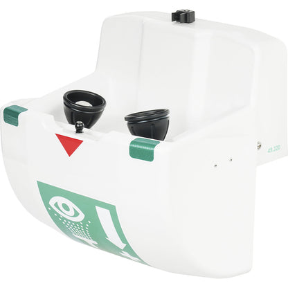 PremiumLine eye/face shower, with collection basin and cover, white.