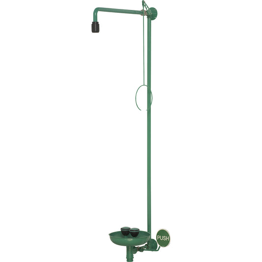 ClassicLine emergency shower combination, collection basin, safety eye shower.