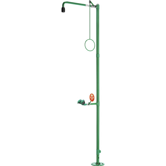 ClassicLine body emergency shower, free standing, green/black.