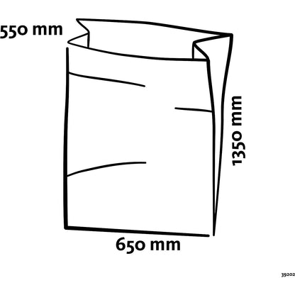 Large capacity waste sacks, LDPE, 240 l, LxWxH 650 x 550 x 1350 mm, transparent, pack of 100.