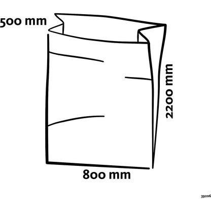 Large capacity waste sacks, LDPE, 1000 l, LxWxH 800 x 500 x 2200 mm, transparent, pack of 80.