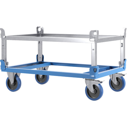 Pallet dolly with collar, max. load 1000 kg, blue.