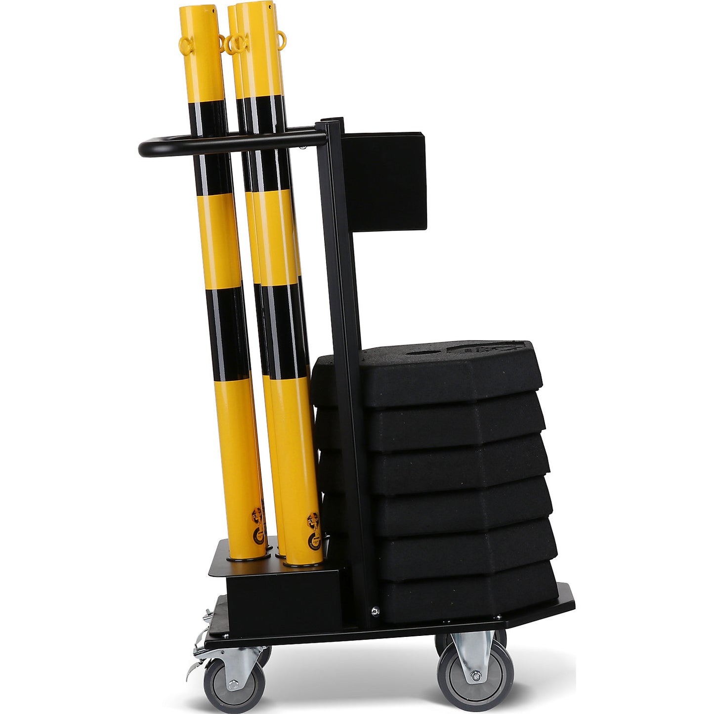 Chain stand set with dolly, 6 connection links, yellow / black.