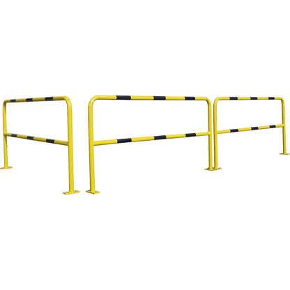 Protective barrier rail, steel, Ø 48 mm, for bolting in place, width 2000 mm, zinc plated/coated.