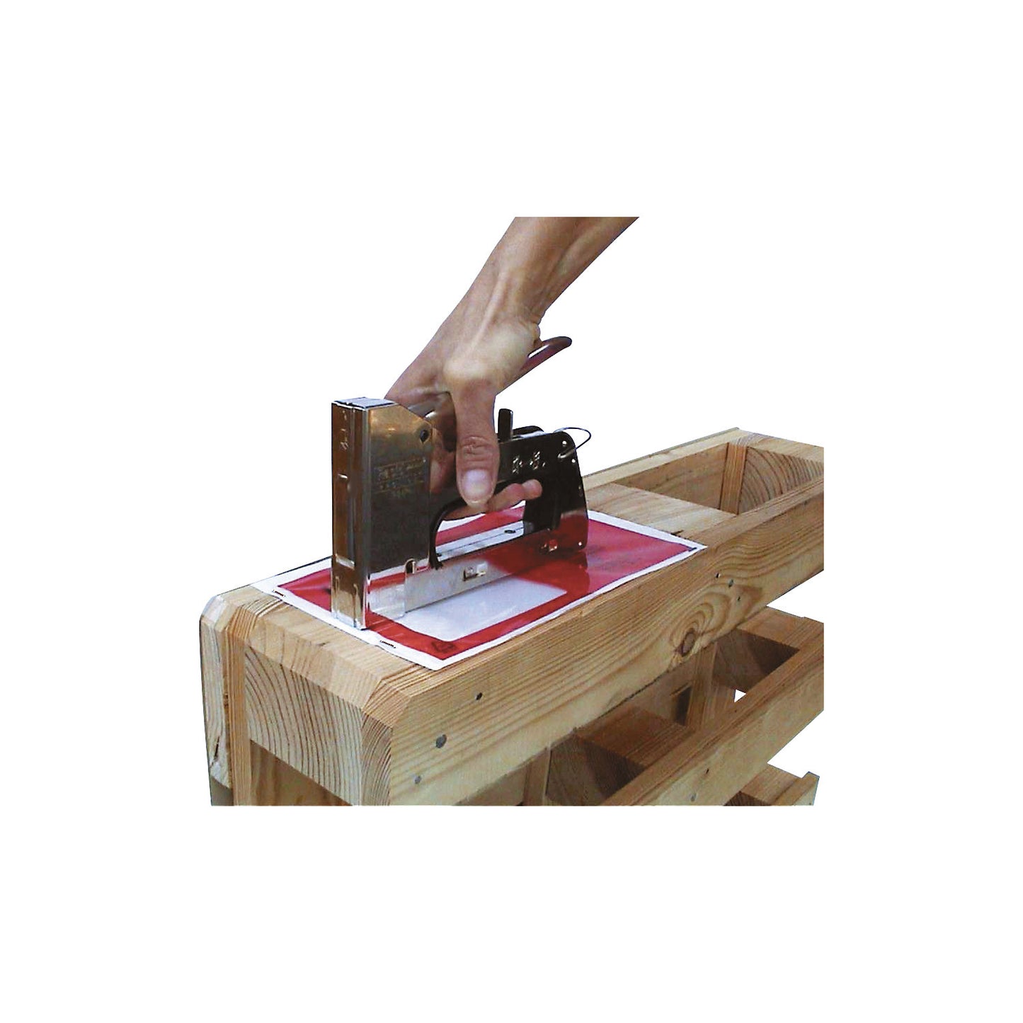 Staple gun, for open stapling, mechanical for staples 6 - 14 mm.