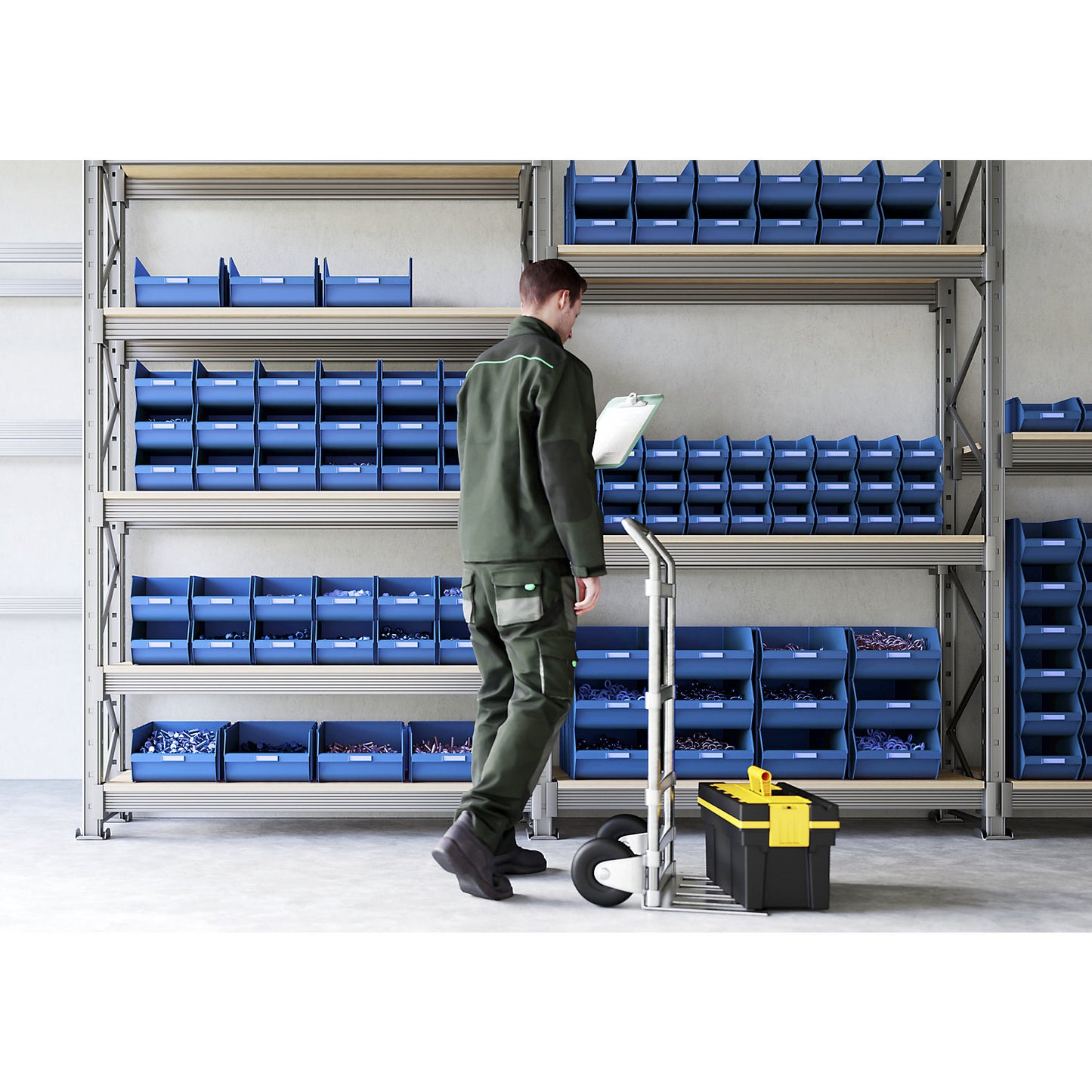Open fronted storage bin, self-supporting, LxWxH 500 x 307 x 190 mm, pack of 4, blue, pack of 4.