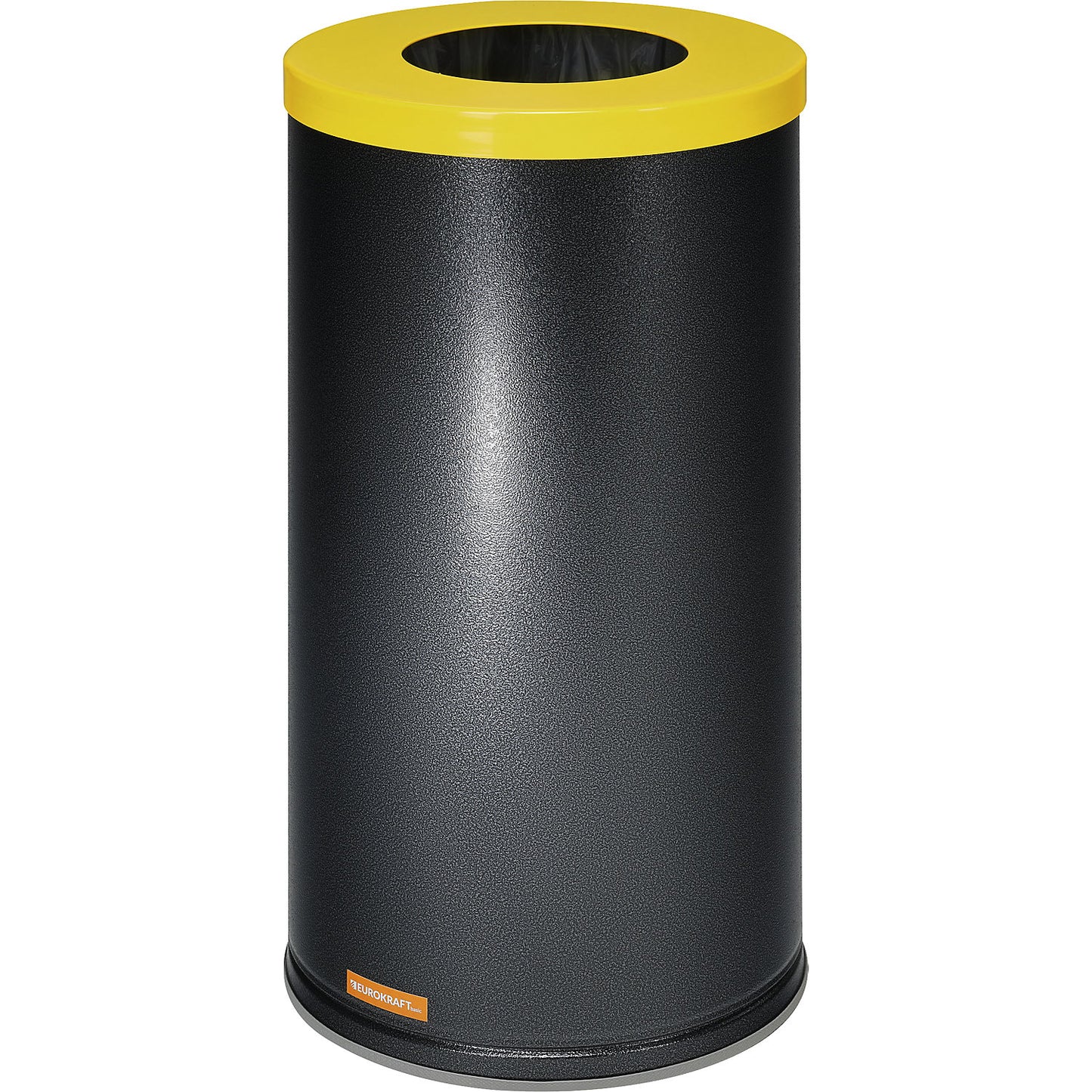 Recyclable waste collector, capacity 70 l, individual with retaining ring, yellow lid.