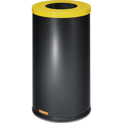 Recyclable waste collector, capacity 70 l, individual with retaining ring, yellow lid.