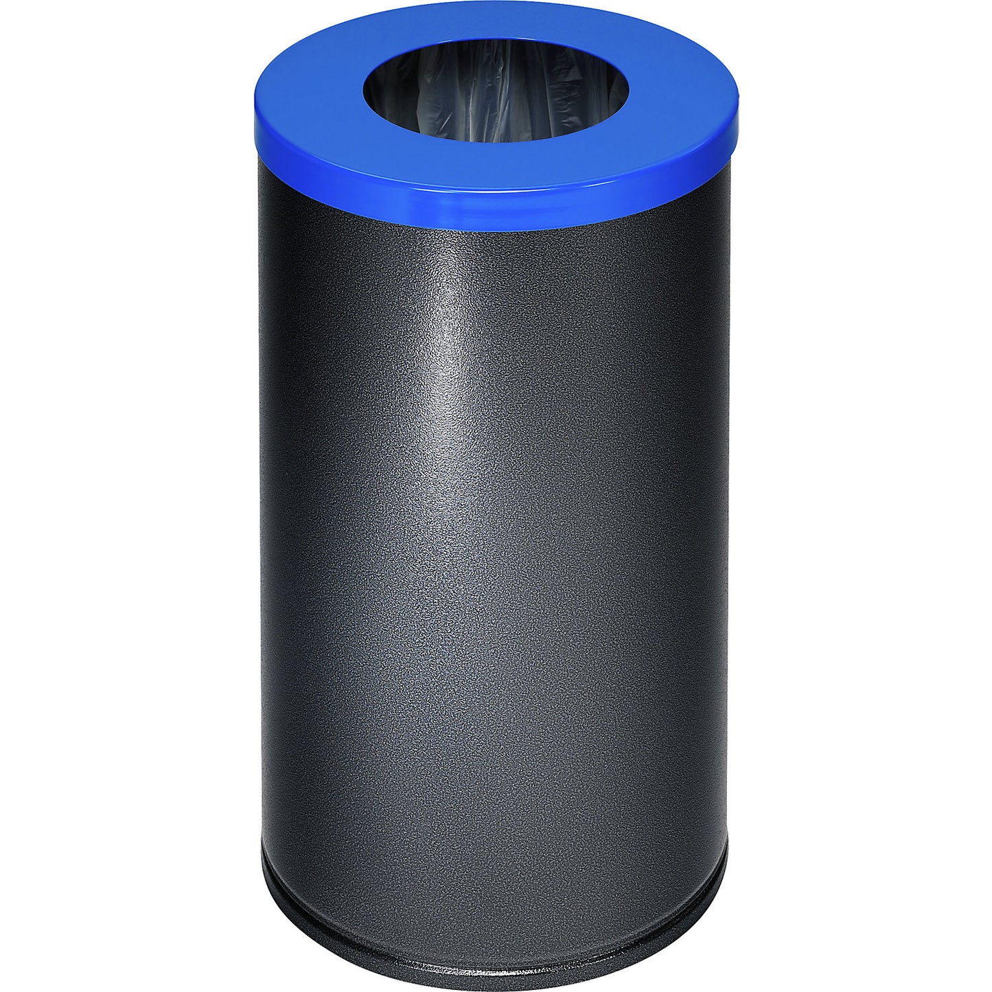 Recyclable waste collector, capacity 70 l, individual with retaining ring, gentian blue lid.