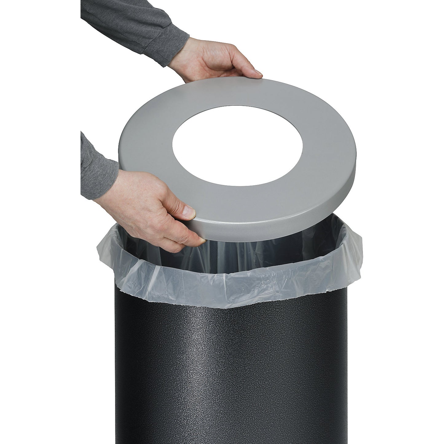 Recyclable waste collector, capacity 70 l, individual with retaining ring, gentian blue lid.