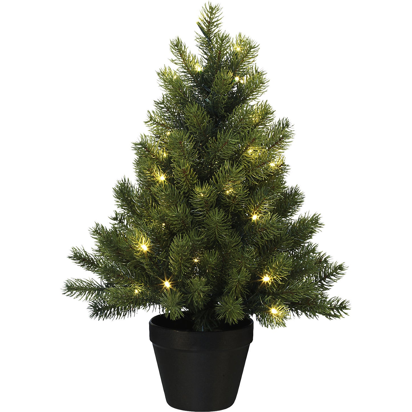 Fir tree in a pot with LEDs, with 50 lights, batteries, height 60 cm.