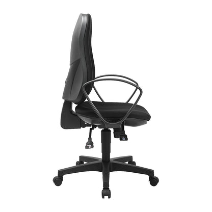 SUPPORT SY ergonomic swivel chair, with arm rests, synchronous mechanism, black.
