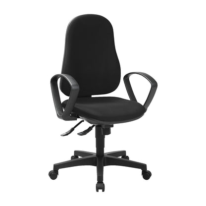 SUPPORT SY ergonomic swivel chair, with arm rests, synchronous mechanism, black.