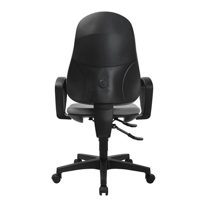 SUPPORT SY ergonomic swivel chair, with arm rests, synchronous mechanism, light grey.