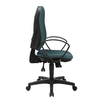SUPPORT SY ergonomic swivel chair, with arm rests, synchronous mechanism, light petrol.