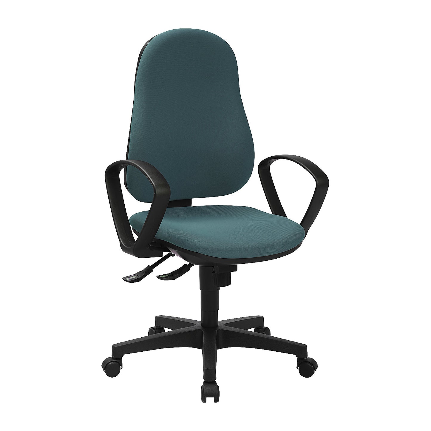 SUPPORT SY ergonomic swivel chair, with arm rests, synchronous mechanism, light petrol.