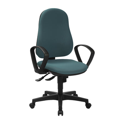 SUPPORT SY ergonomic swivel chair, with arm rests, synchronous mechanism, light petrol.