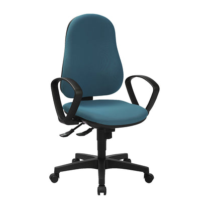 SUPPORT SY ergonomic swivel chair, with arm rests, synchronous mechanism, dark petrol.
