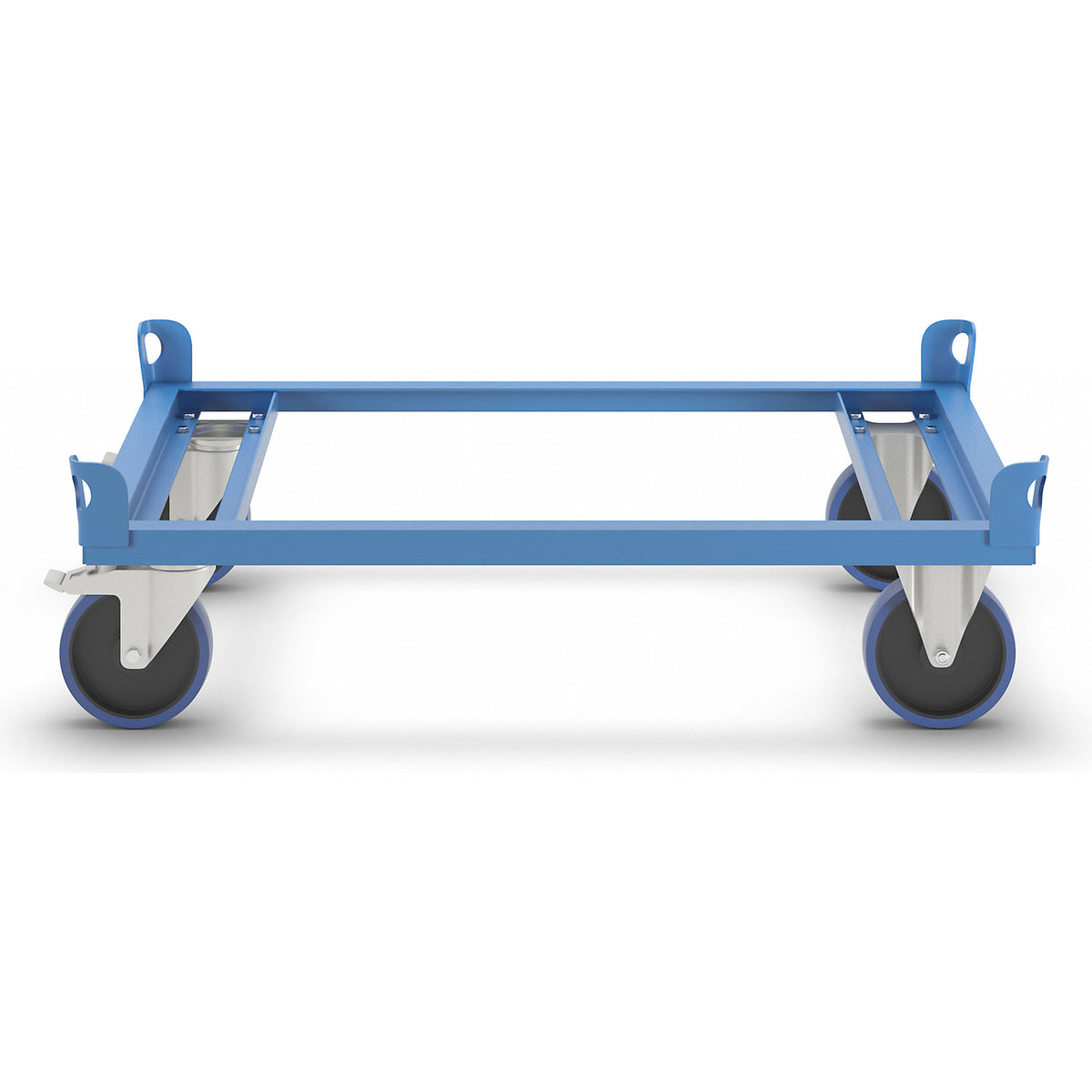 Steel dolly, for Euro pallets, max. load 1000 kg, loading height 280 mm, blue.
