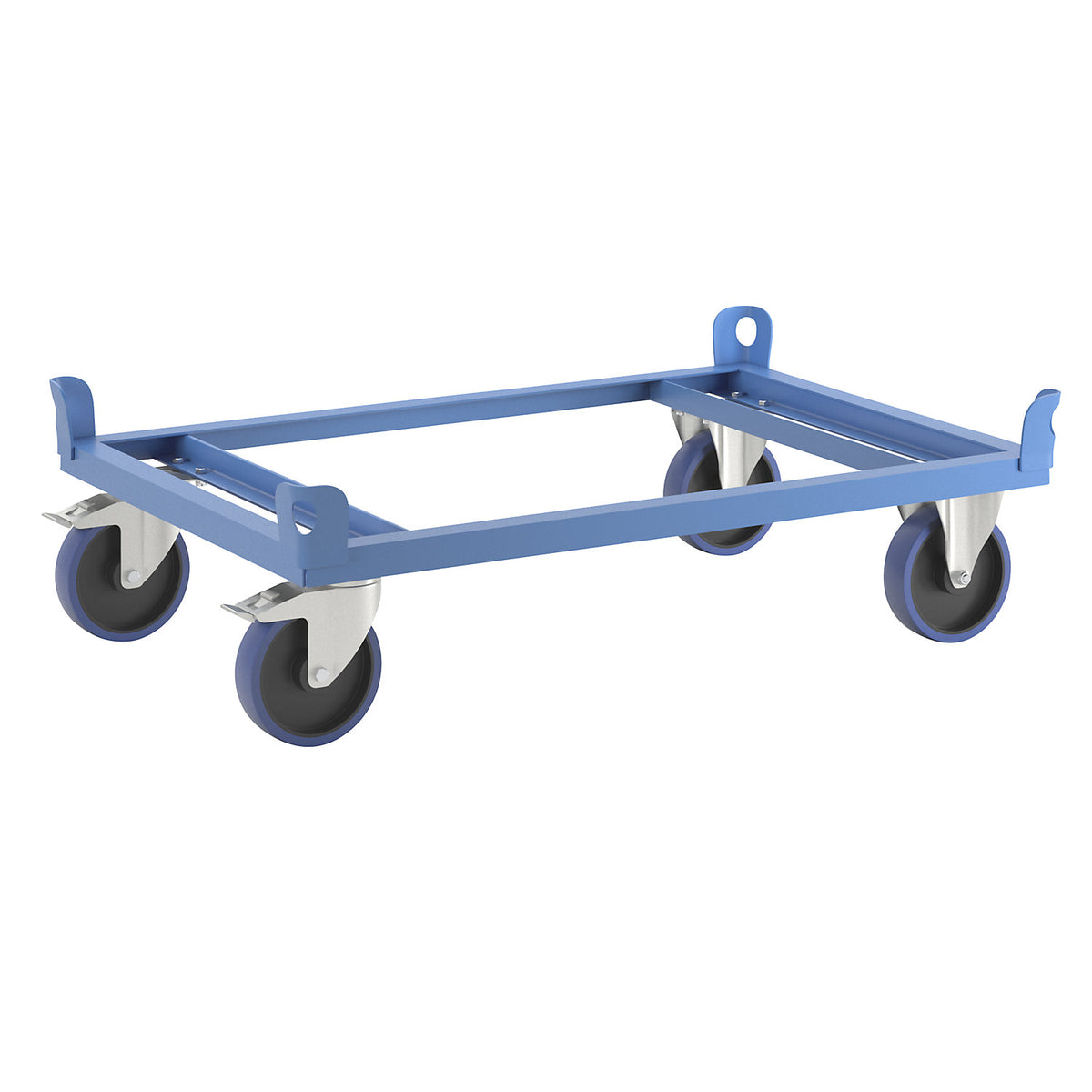 Steel dolly, for Euro pallets, max. load 1000 kg, loading height 280 mm, blue.