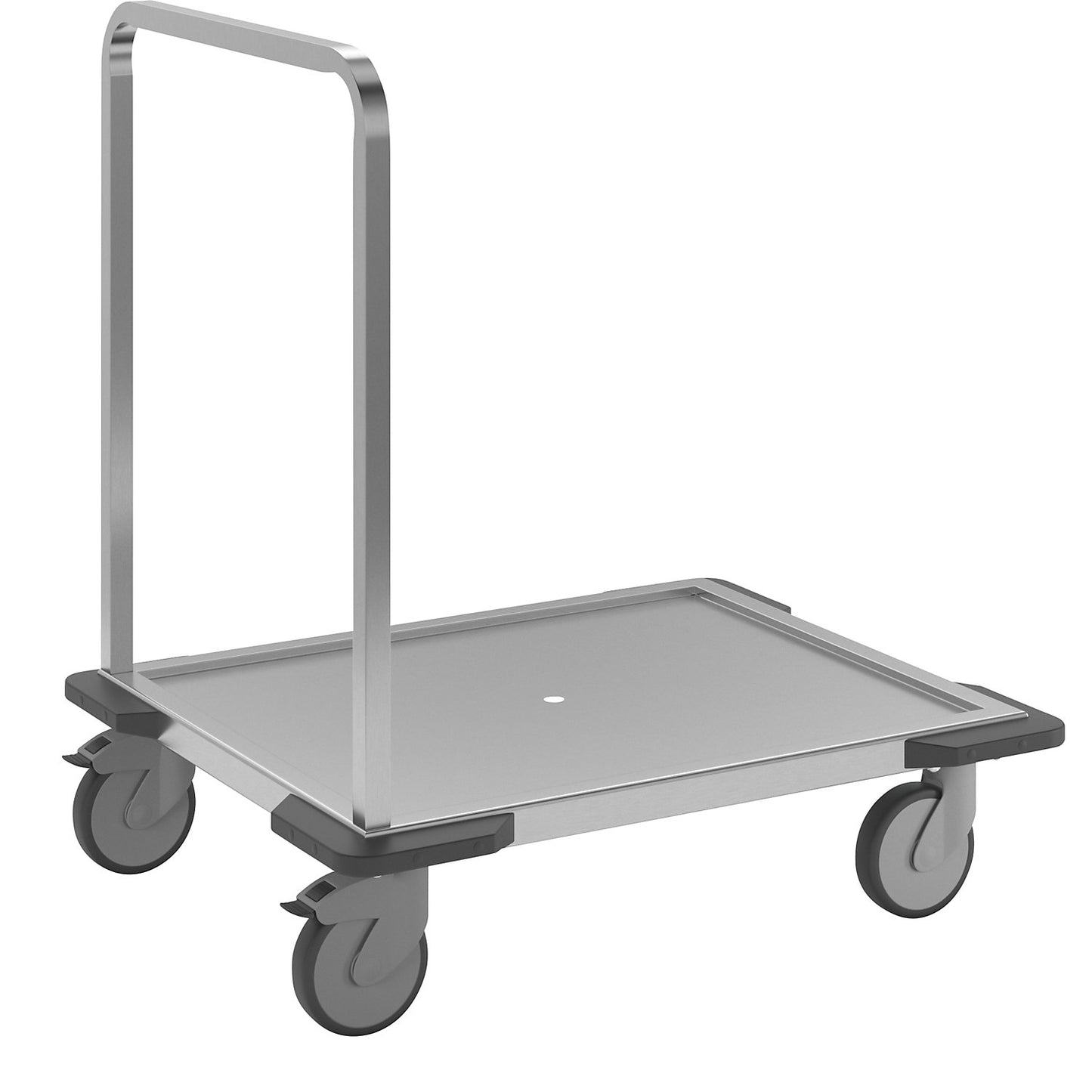 Stainless steel platform truck, max. load 150 kg, platform 670 x 530 mm.