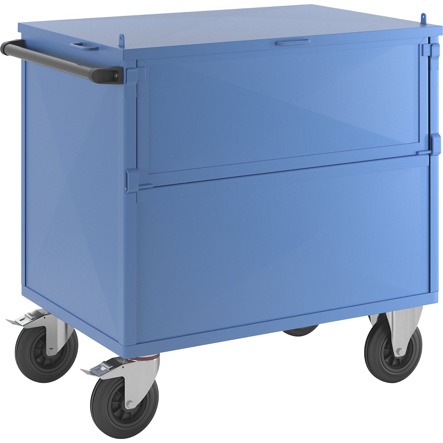 Container truck, walls made of sheet steel, with lid, LxW 1050 x 700 mm.