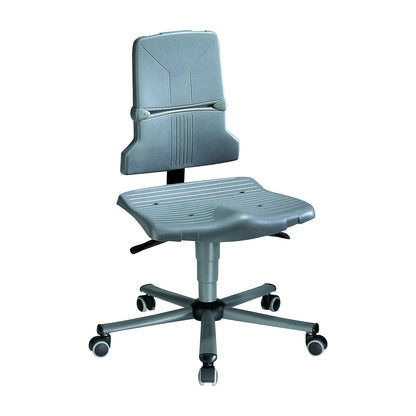 SINTEC industrial swivel chair, permanent contact mechanism, five-foot tubular steel base with castors.
