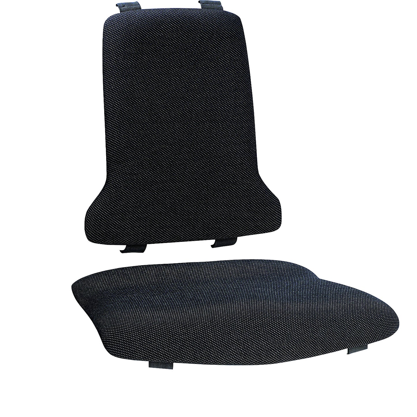 Upholstery, standard version, with 1 cushion for both seat and back rest, upholstered in black fabric.