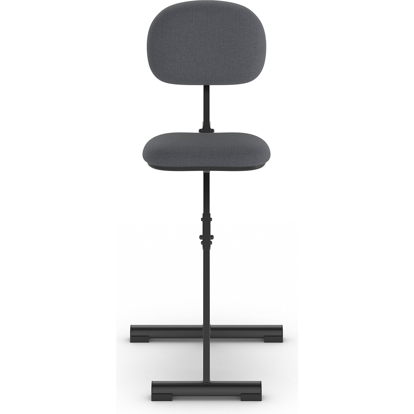 Anti-fatigue stool, height adjustment range from 540 - 900 mm, without foot rest, fabric cover, charcoal.