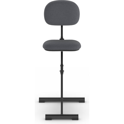 Anti-fatigue stool, height adjustment range from 540 - 900 mm, without foot rest, fabric cover, charcoal.