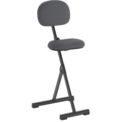 Anti-fatigue stool, height adjustment range from 540 - 900 mm, without foot rest, fabric cover, charcoal.