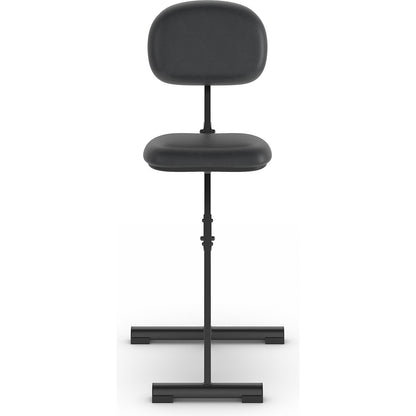 Anti-fatigue stool, height adjustment range from 540 - 900 mm, without foot rest, vinyl cover, black.
