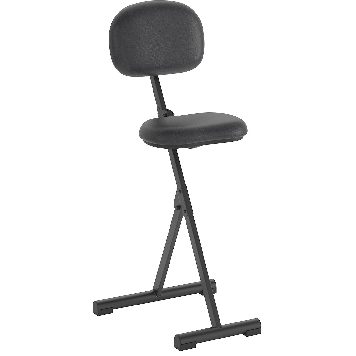 Anti-fatigue stool, height adjustment range from 540 - 900 mm, without foot rest, vinyl cover, black.