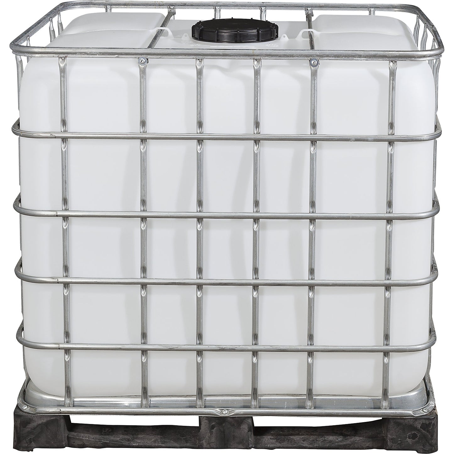 RECOBULK IBC container, capacity 1000 l, on PE pallet, NW opening 225 mm / NW outlet 80 mm.