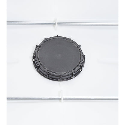 RECOBULK IBC container, capacity 1000 l, on steel skid pallet, NW opening 225 mm / NW outlet 50 mm.