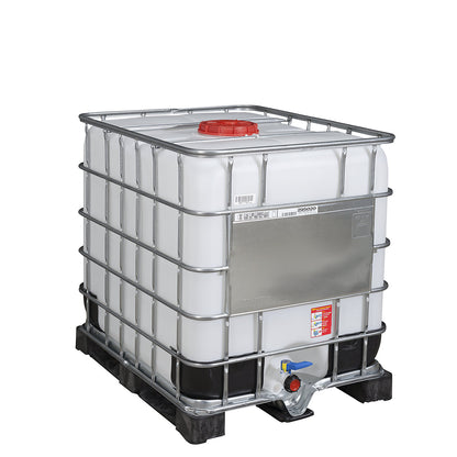 RECOBULK IBC container, UN approval, capacity 1000 l, on PE pallet, NW opening 225 mm / NW outlet 50 mm.