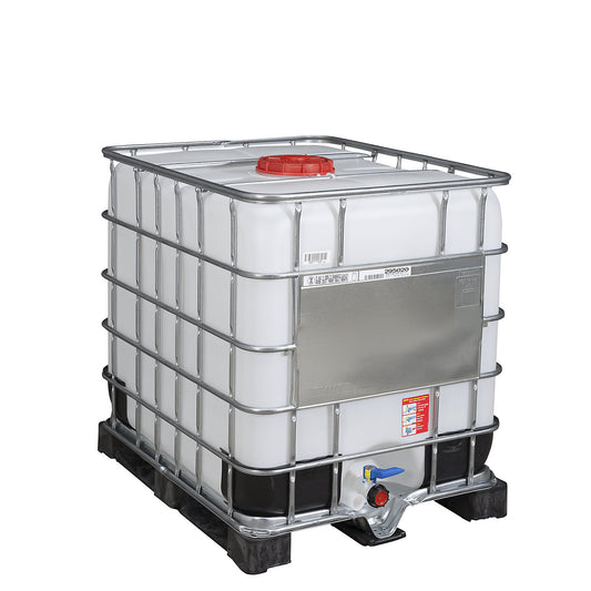 RECOBULK IBC container, UN approval, capacity 1000 l, on PE pallet, NW opening 225 mm / NW outlet 50 mm.