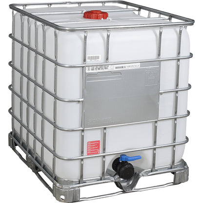 RECOBULK IBC container, UN approval, capacity 1000 l, on steel frame pallet, NW opening 150 mm / NW outlet 80 mm.