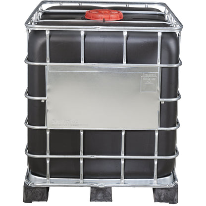 RECOBULK IBC container with UV protection, UN approval, capacity 1000 l, on PE pallet, NW opening 225 mm / NW outlet 50 mm.