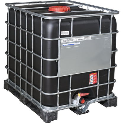 RECOBULK IBC container with UV protection, UN approval, capacity 1000 l, on PE pallet, NW opening 225 mm / NW outlet 50 mm.