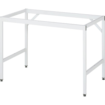 Work table, height adjustable, frame 30 x 30 mm, stainless steel panel, WxD 1250 x 800 mm.