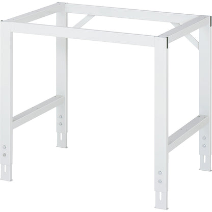 Work table, height adjustable, frame 60 x 30 mm, stainless steel panel, WxD 1000 x 800 mm.