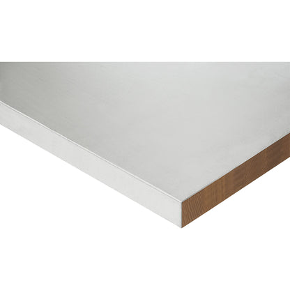 Work table, height adjustable, frame 60 x 30 mm, stainless steel panel, WxD 1250 x 800 mm.