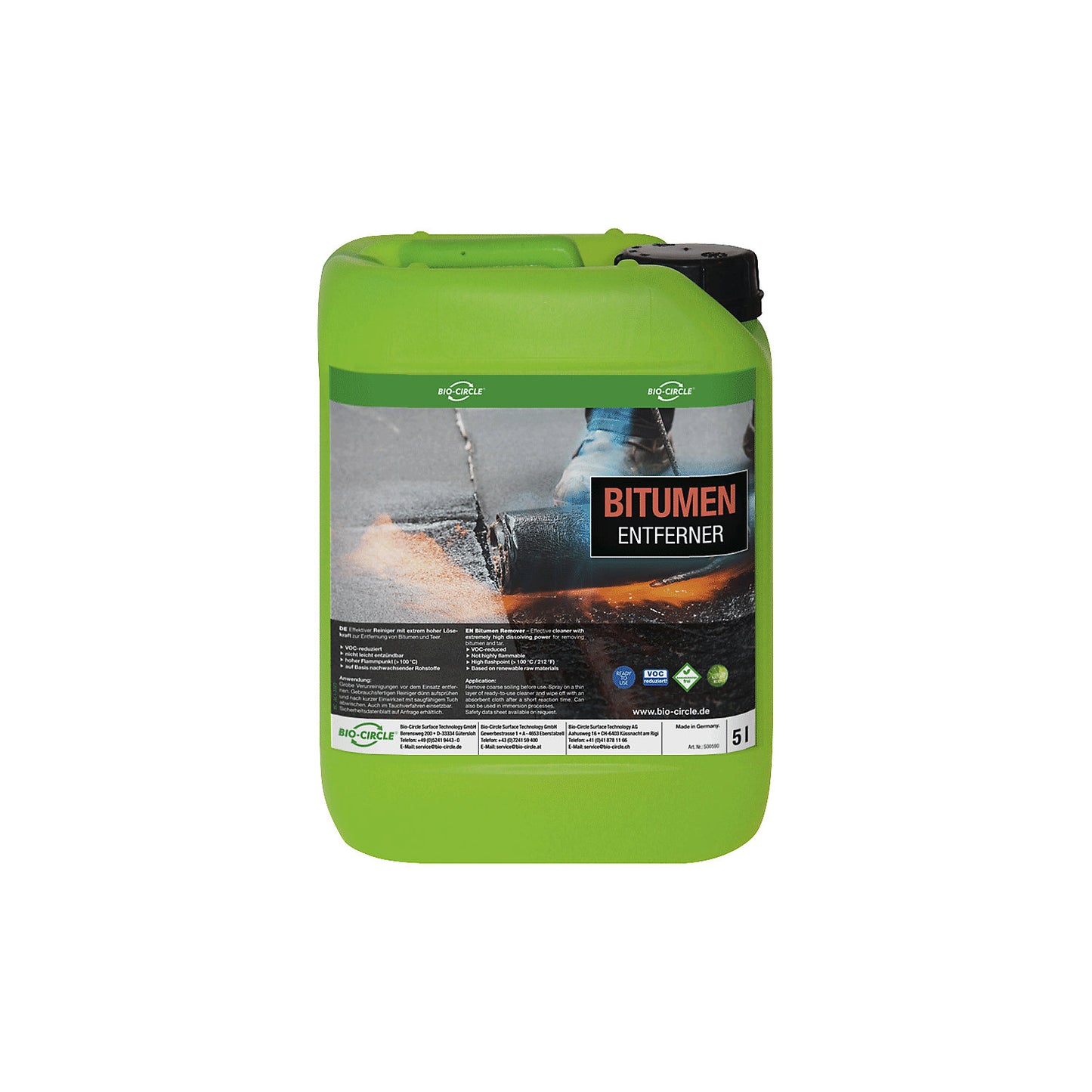 Bitumen remover, 5 l canister, with high dissolving power.