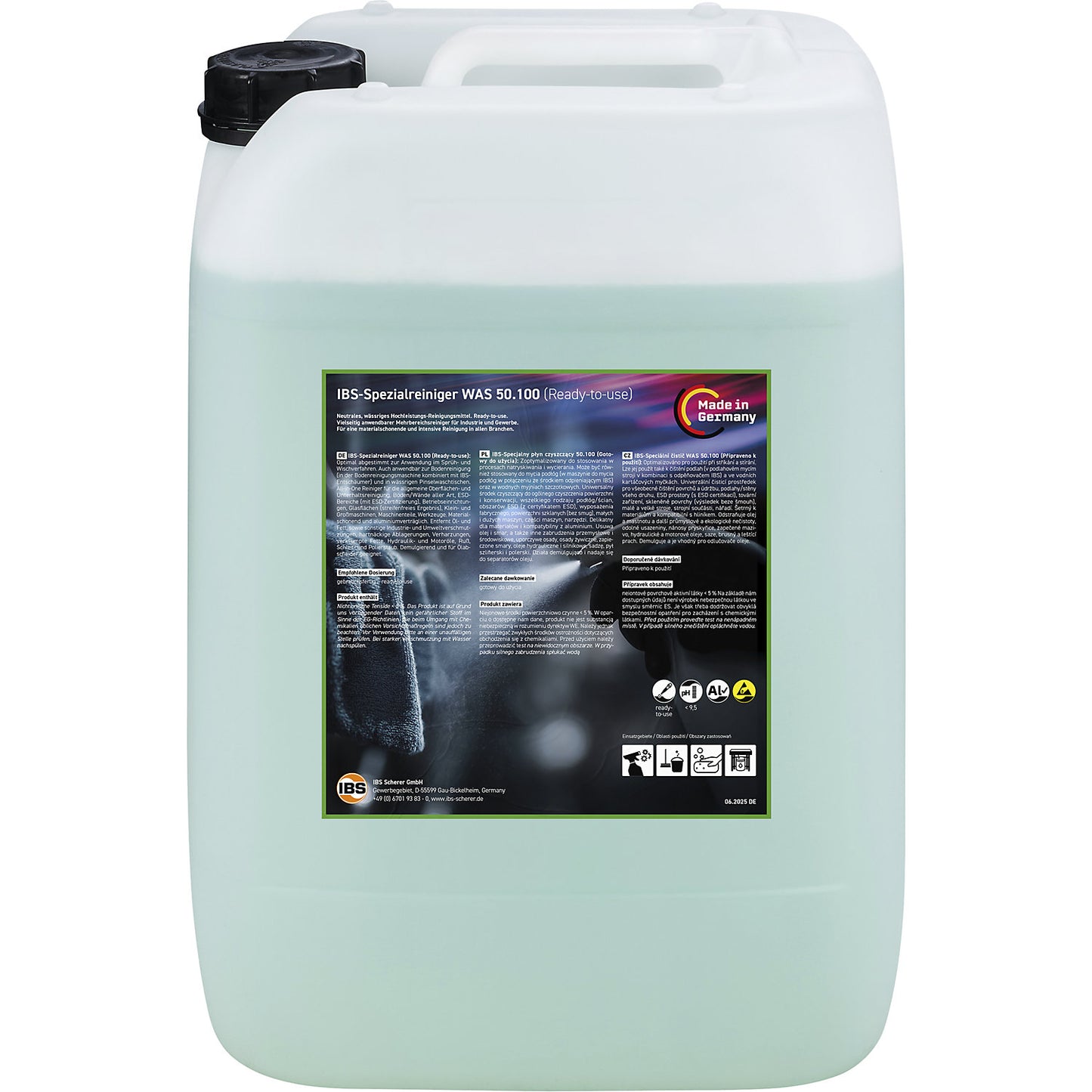 WAS 50.100 multi-purpose cleaning agent, pH value < 9.5, 20-litre canister.