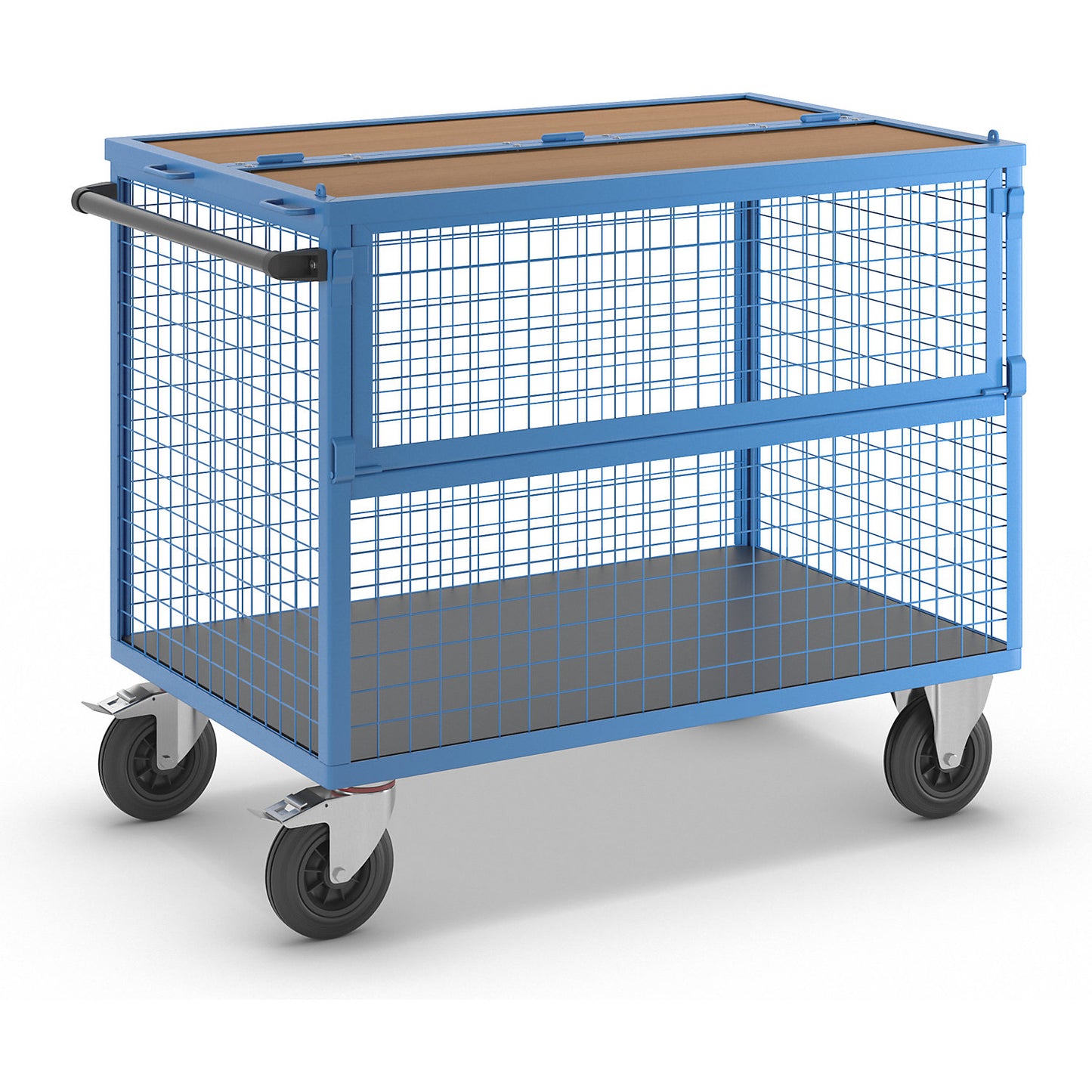 Container truck, walls made of steel mesh, with lid, LxW 1250 x 800 mm.