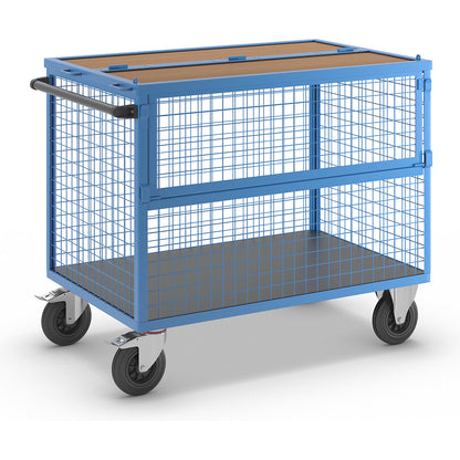 Container truck, walls made of steel mesh, with lid, LxW 1250 x 800 mm.